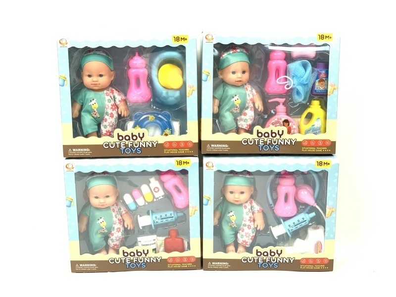 Four Mixed Sets Of 8-Inch Plush Dolls For "Play House"