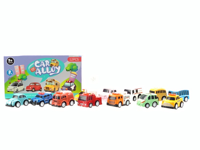 Hui Li Cartoon Alloy City Transport Engineering Truck 12 Sealed Boxes