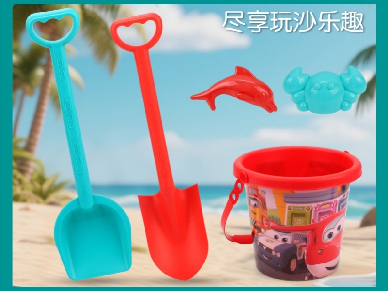 A 5-Piece Set Of Flying Hero Beach Buckets