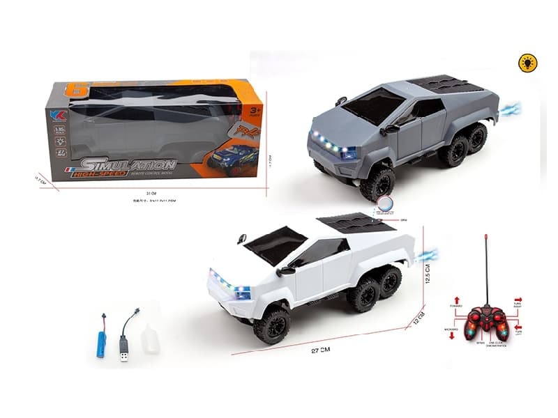 1:16 4CH R/C Six Wheeled Tesla  Car  With  Light