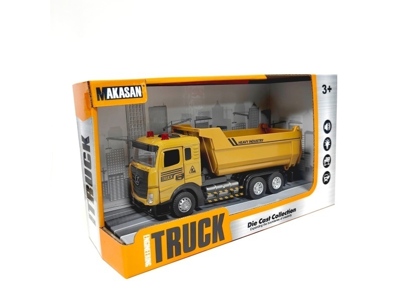 Alloy Pull-Back Flat Tip Dump Truck (Lights/Music)