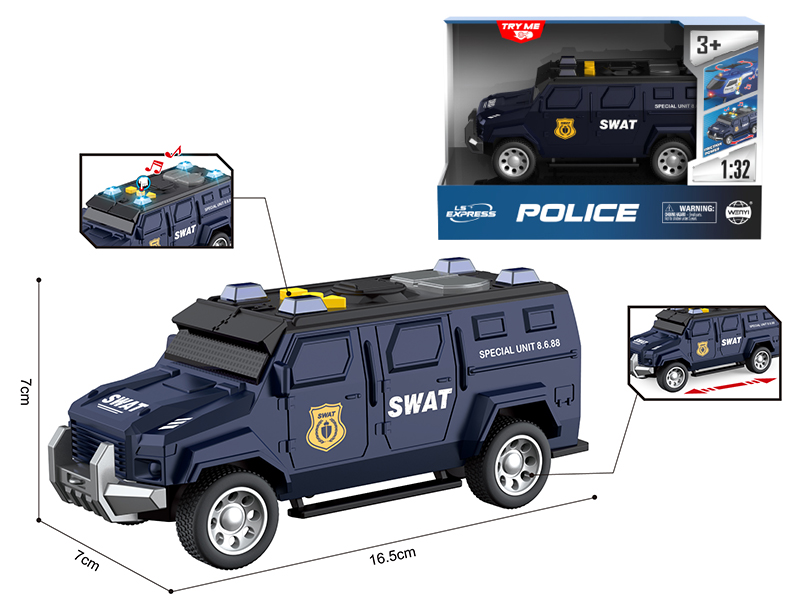 1:32 Friction Special Police Vehicle(Sound & Lights)