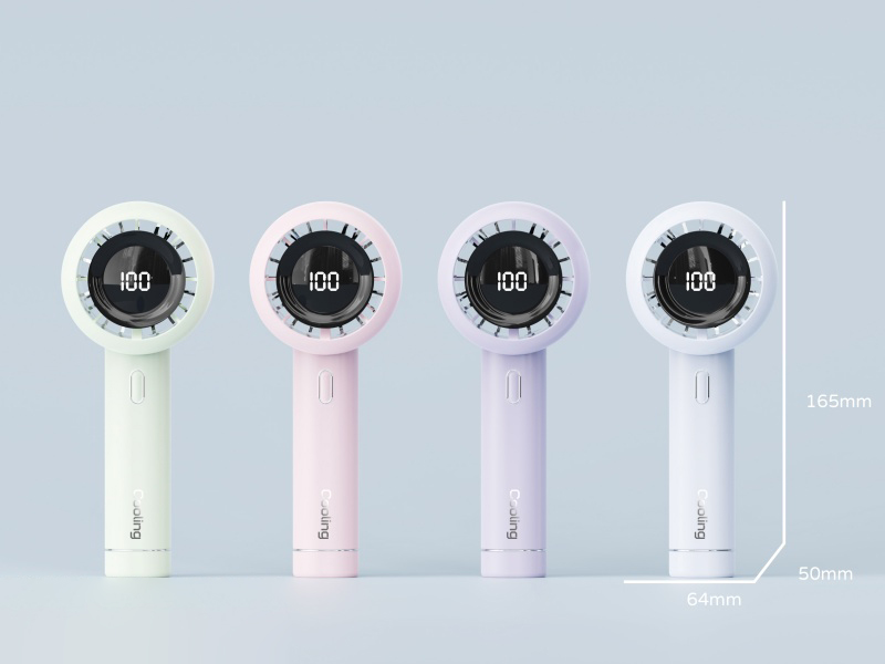 High-Speed Handheld Fan With Digital Display