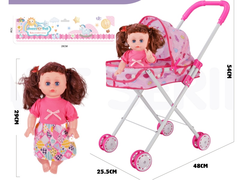 An Iron Trolley With A 16-Inch Doll