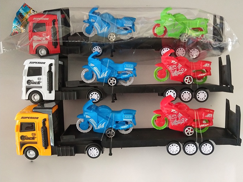 Friction Heavy Truck With Motorcycles