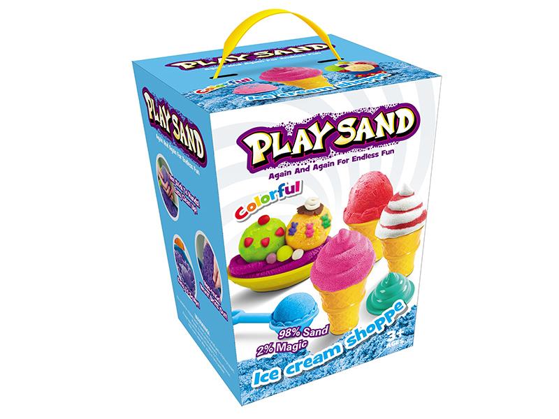 Space Soil Ice Cream Play Set(908g Sand/4 Colors + Ice Cream Accessorie Tools)