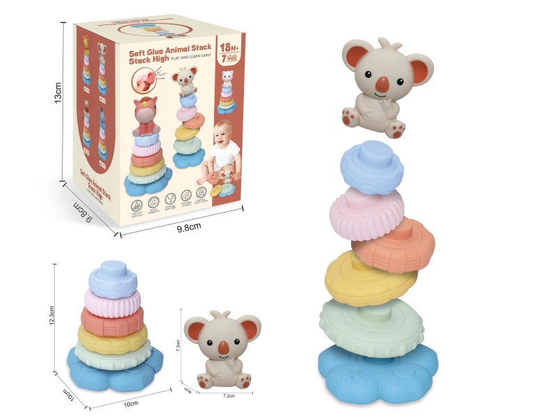 Soft Plastic Animal Stacking Toy(Koala) 7pcs