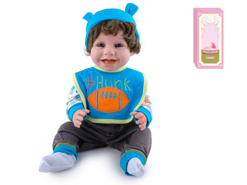 55cm Soft Plastic Reborn Doll With Feeding-Bottle, Magnetic Pacifier, Diaper, Birth Card