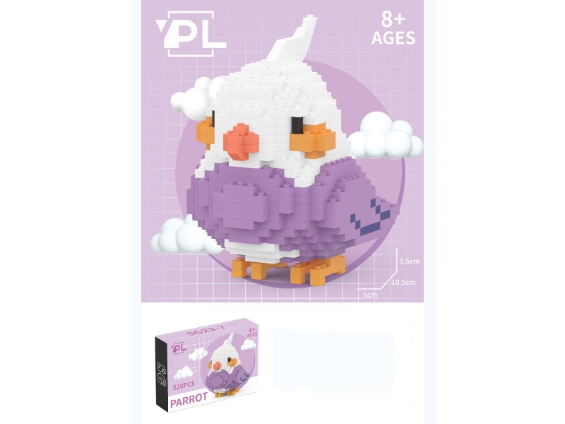 520 PCS Of Purple Parrot Building Blocks