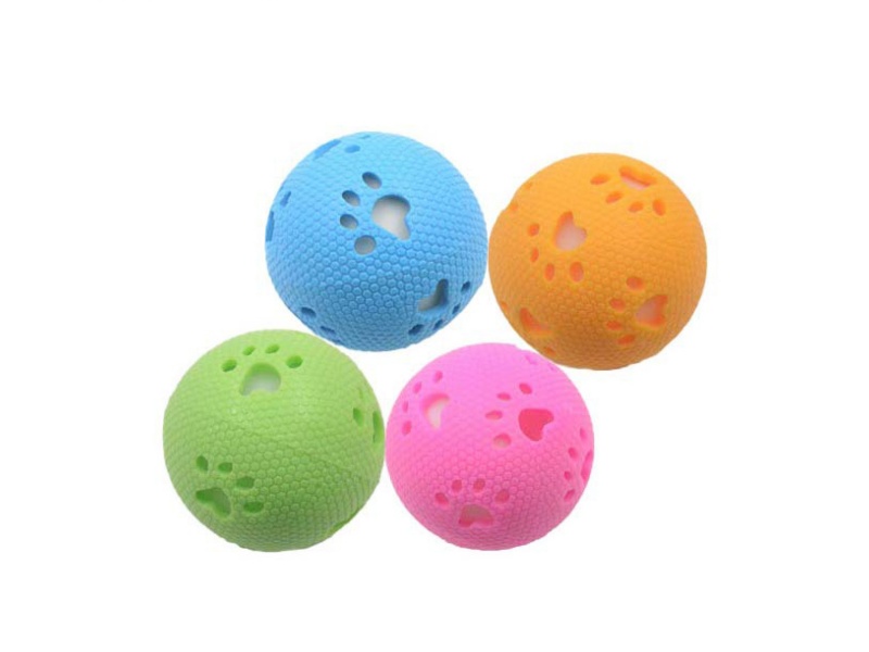 Illuminated Hollowed-Out Footprint Ball Pet Toy