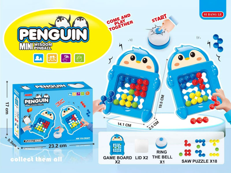 Diy Board Game Of Two Penguin Puzzle Magic Beads Battle Game