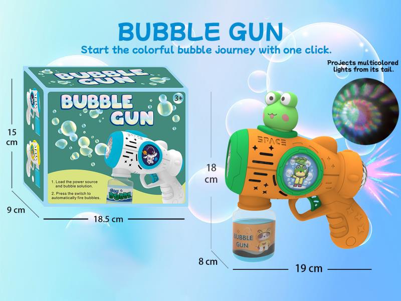 Frog Multi-Hole Automatic Bubble Gun (With Light) Tail Projection Light