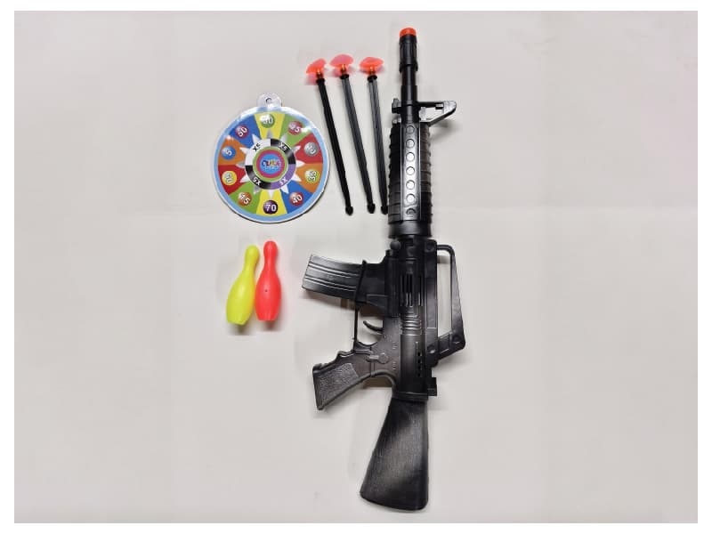 M16 Spray-Painted Needle Gun With Bowling Target
