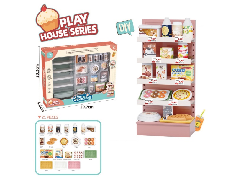 Mini Store Shelf +Plats, Food, Bread Accessories