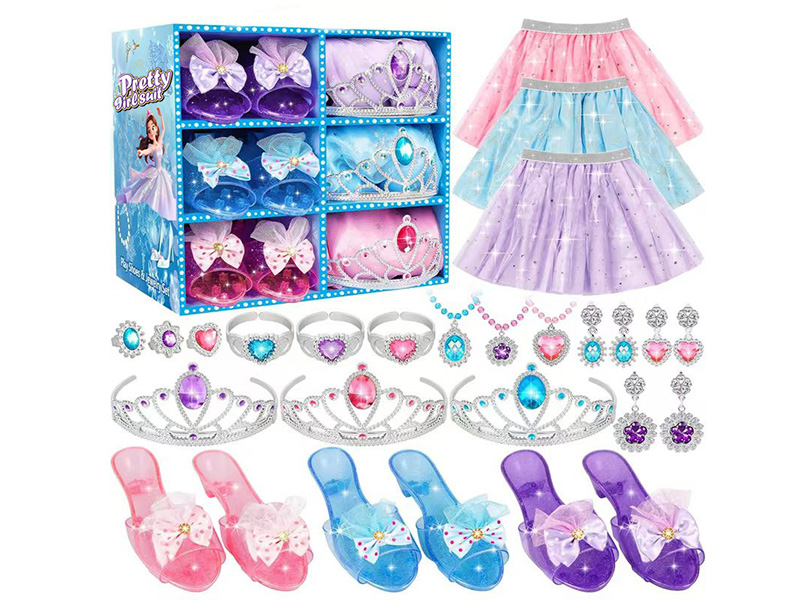 Princess Dress Up Play Shoes & Jewelry Set 27pcs