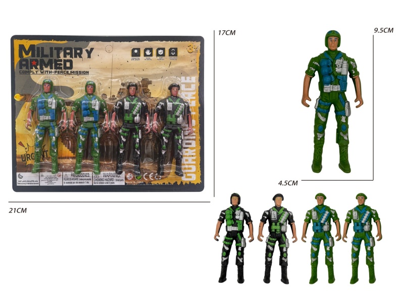 4 Soldiers (Green/Black)