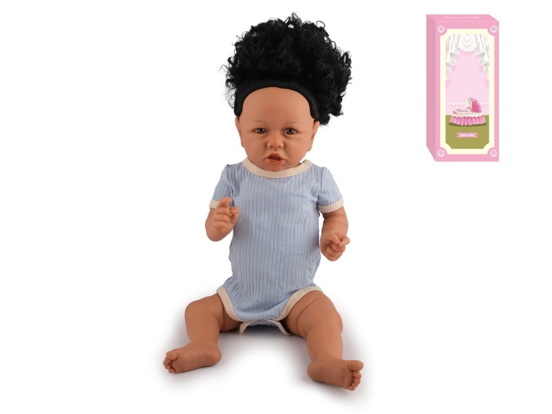 60Cm Reborn Soft Rubber High-Fidelity Baby Doll (Pp Car Hair) With Bottle, Magnetic Pacifier, Diaper, Birth Card