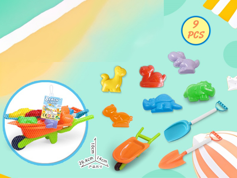 Three-Wheeled Vehicle With Dinosaur Beach Accessories (9 Pieces)