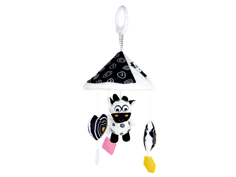 Baby Comfort Black And White Cow Umbrella Wind Chime Plush Pendant