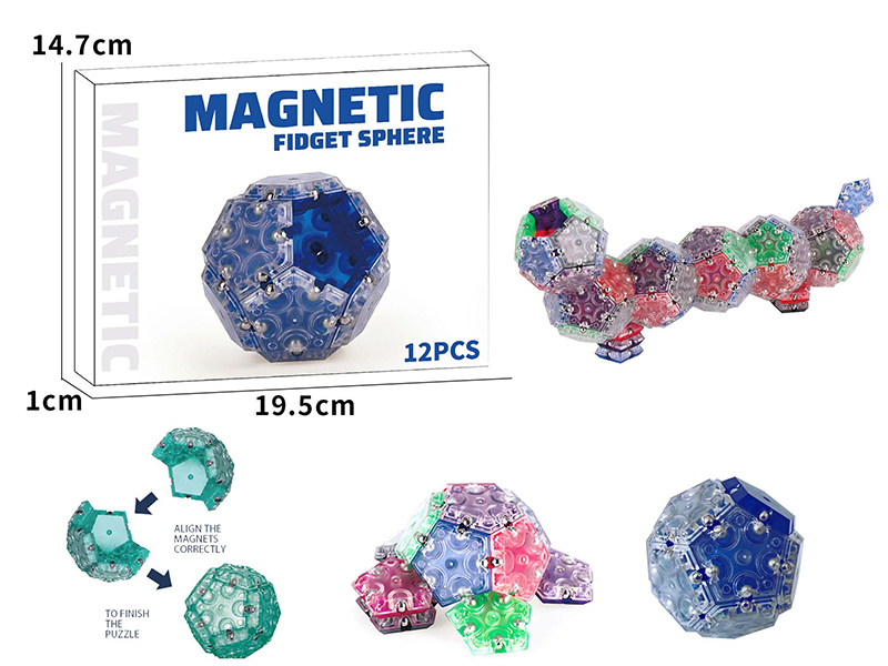 Transparent Pentagon Building Block DIY Magnetic Ball 12PCS