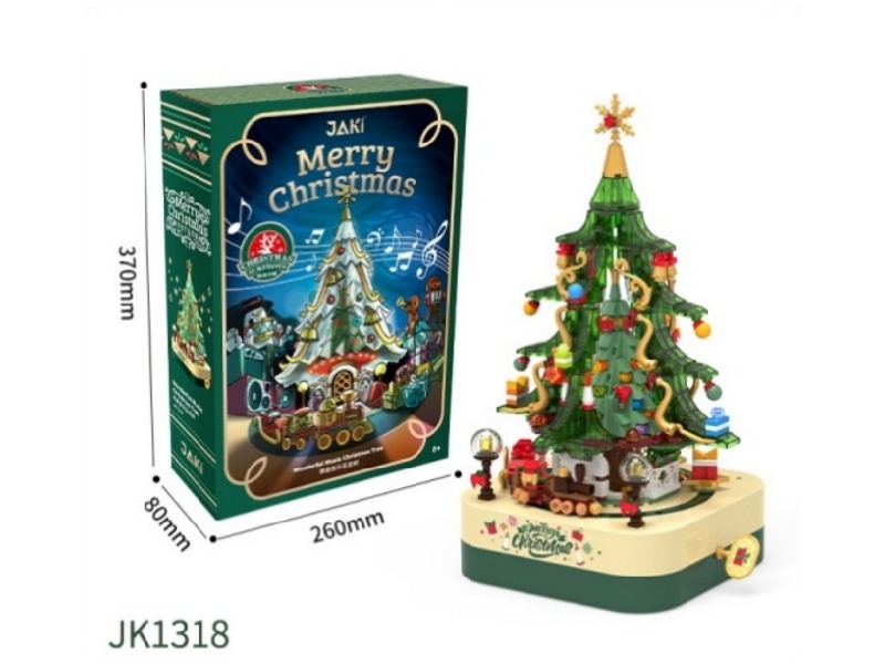 Fun Music Box Christmas Tree Building Blocks (English Packaging)