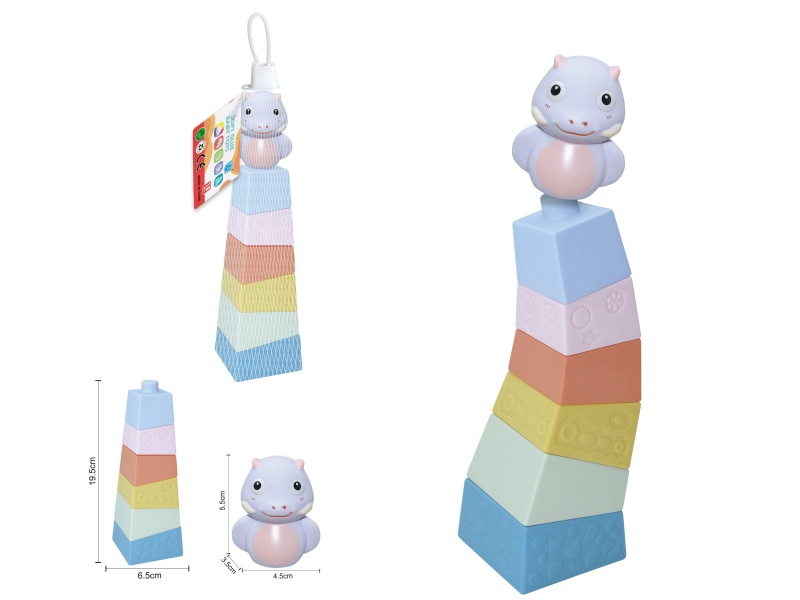 Soft Plastic Stacked Tower Finger Doll Set(Sea Animal) 7pcs