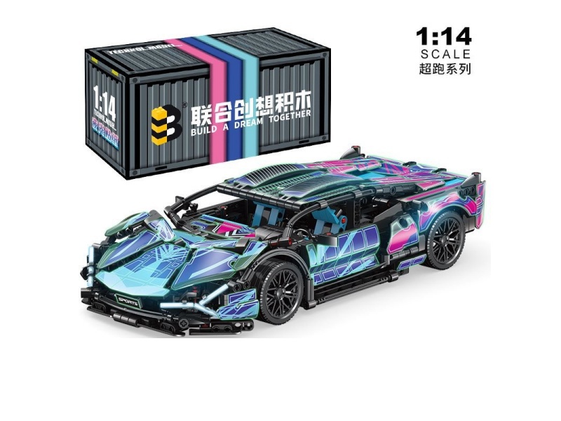 Building Blocks: 1:14 Cyberpunk Sports Car Series 1280+ Pieces