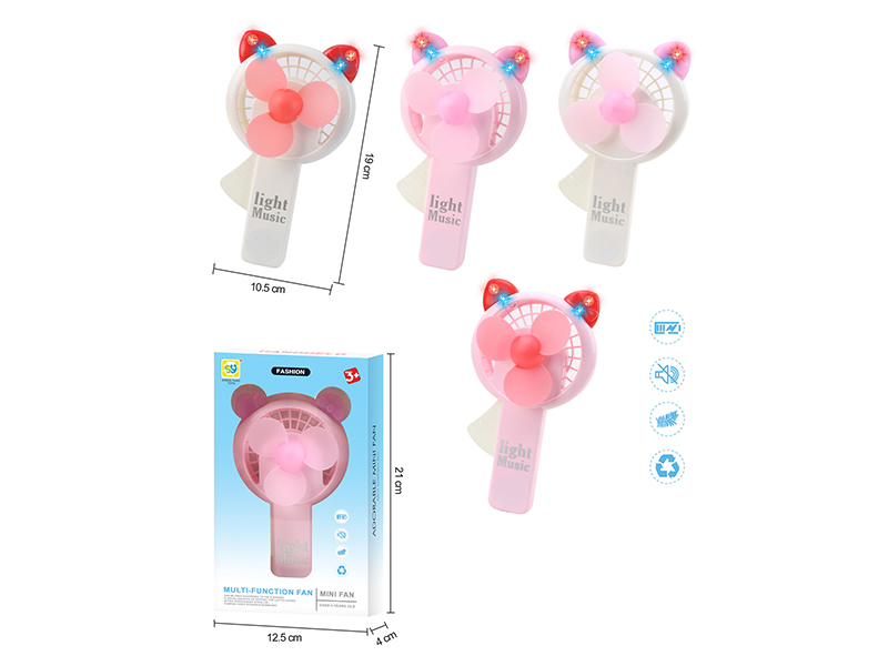 Cartoon Hand-Pressed Fan With Lights And Music 1pcs
