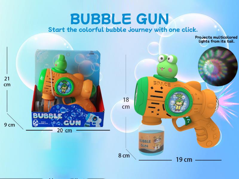 Frog Multi-Hole Automatic Bubble Gun (With Light) Tail Projection Light