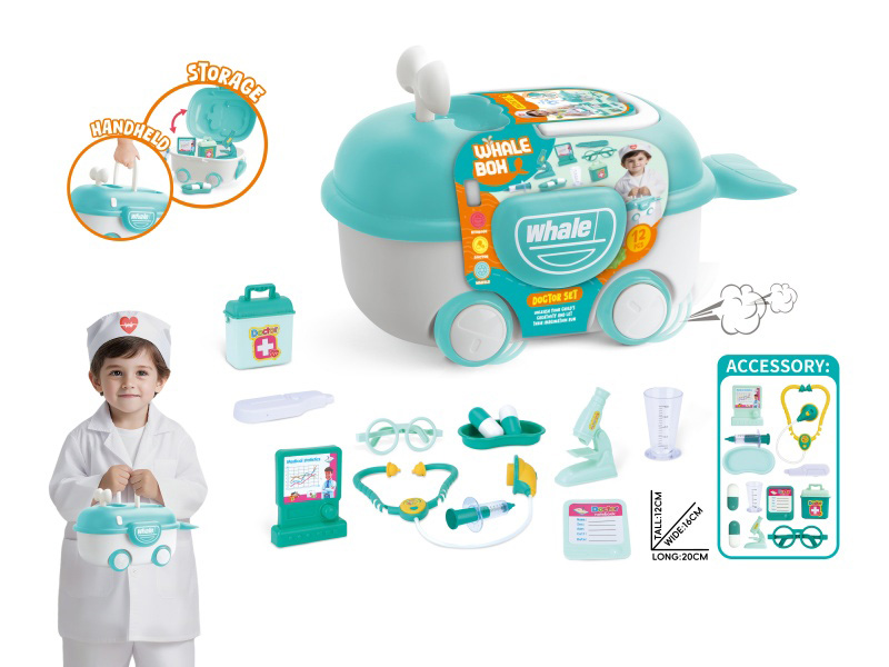 Play House Portable Storage Whale Car 2-In-1 (Boy Doctor Set)