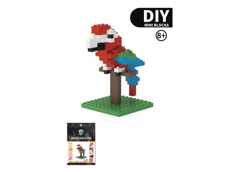 Tiger Parakeet Bird Building Blocks 98 PCS