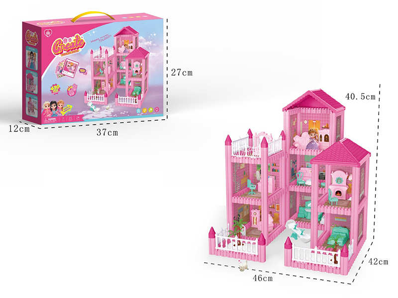DIY Princess Villa - 7 Rooms, 430PCS(With Lights)