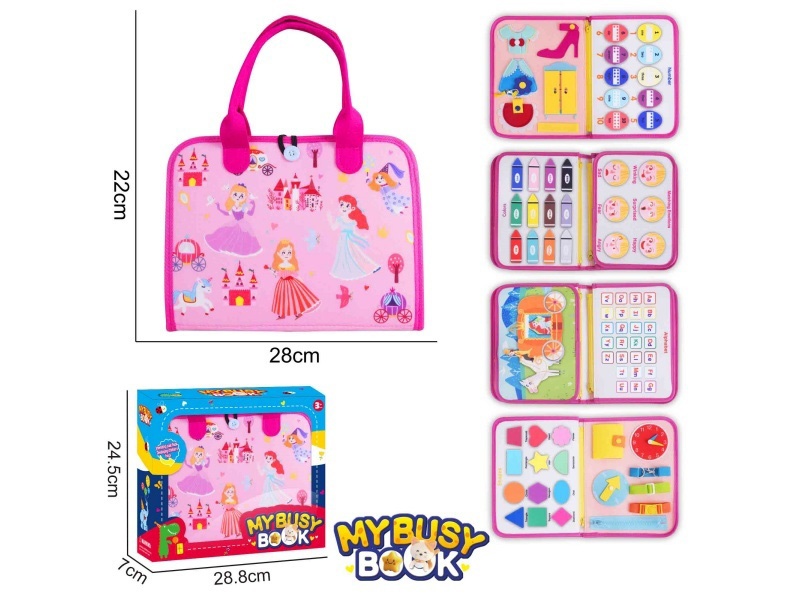 Montessori Early Education And Intelligence For Children - 5-Page Felt Princess Busy Edition