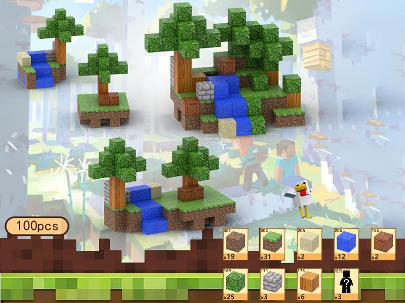 Three-Valley Stream Magnetic Cube Building Blocks 100pcs