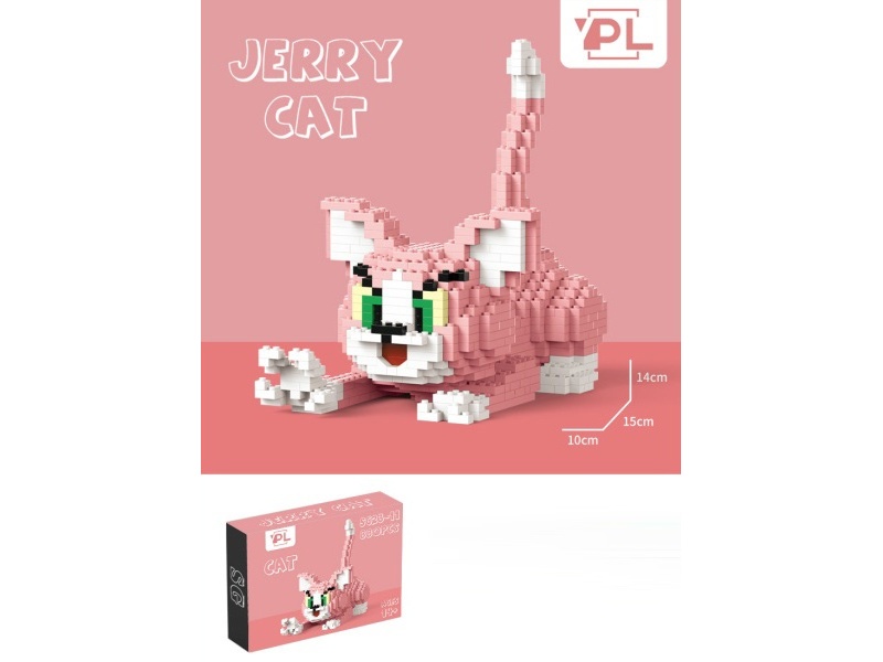 880 PCS Of Pink Cat Building Blocks
