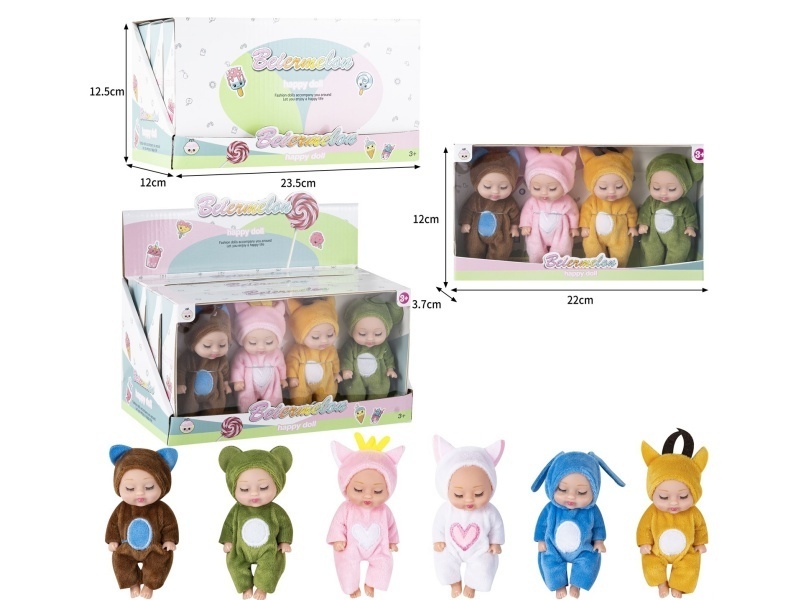 4-Inch Solid 4-Person Sleeping Doll (3 Boxes)