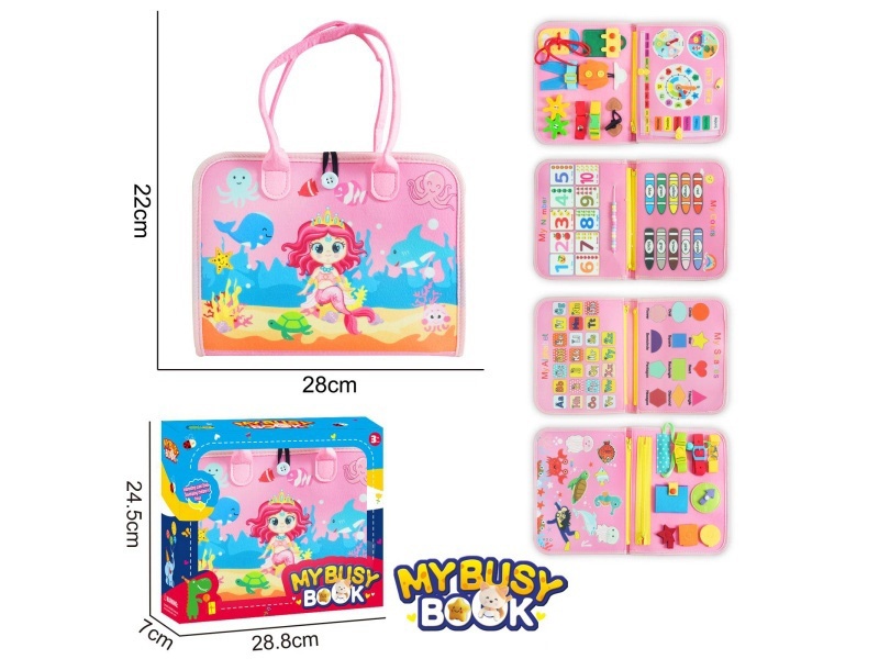 Montessori Early Childhood Education And Intelligence Development - Pink Felt 5-Page Beauty Page Busy Board