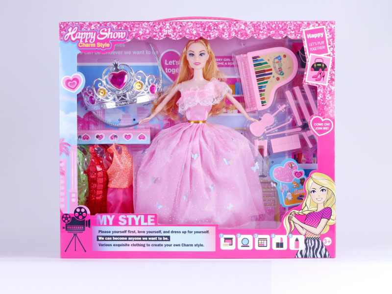 11.5-Inch Real-Life Fashion Doll: With Clothing, Crown, Piano, Violin And Shoes