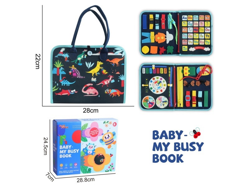 Montessori Early Childhood Education And Intelligence Development - Felt Blue 3 Pages Deep Blue Dinosaur World With Velcro