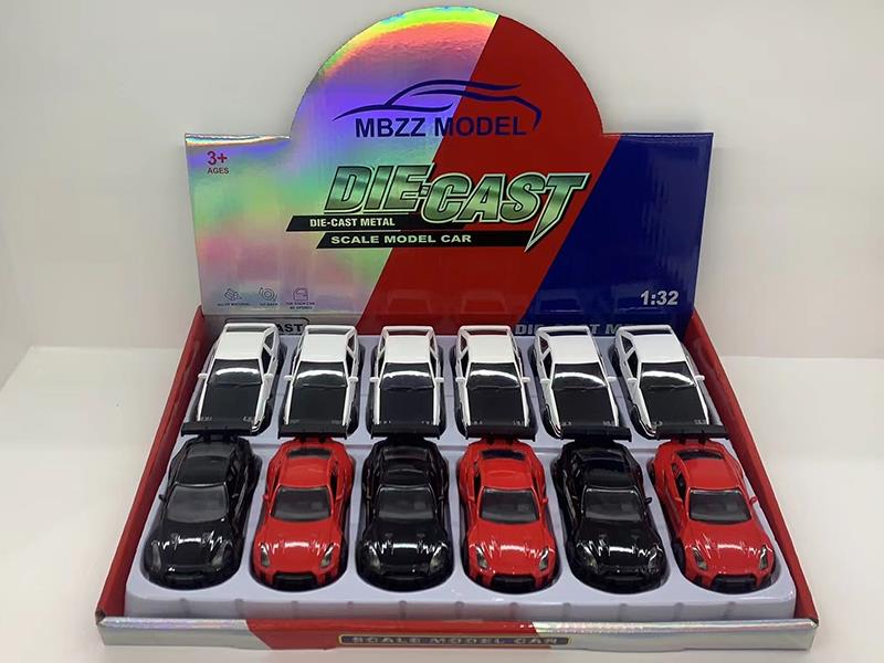 1:32 GTR/AE86 Pull Back Alloy Cars With Lights And Music 12pcs