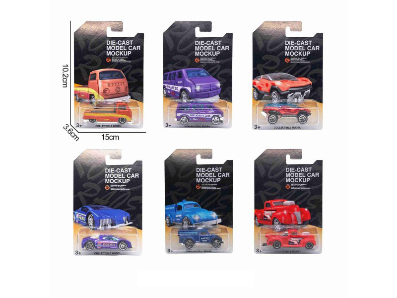 1:64 Alloy Car In 6 Sheet Sets