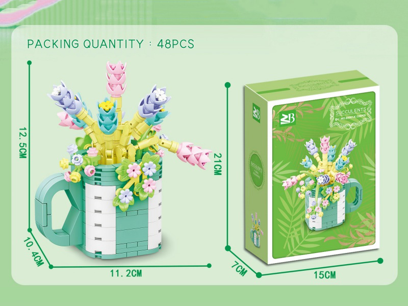 Building Blocks: Little Ball Rose Potted Plant 338 Pieces
