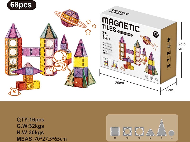 Magnetic Tiles Building Blocks 68PCS