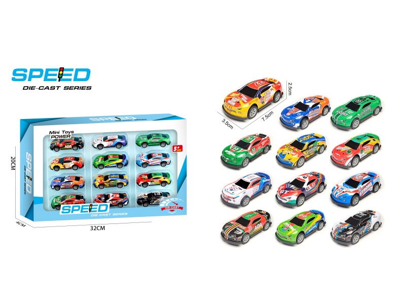 Camaro Pull Back Iron Cars 12pcs