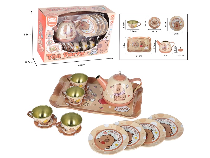 Capybara Printed Tea Set 15PCS