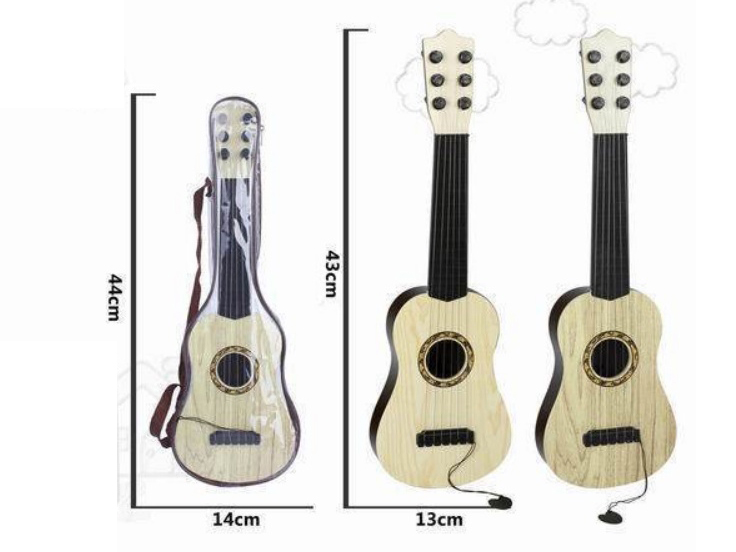 17-Inch Wood-Grain Guitar In A Two-Color Mixed Set. Steel Wire