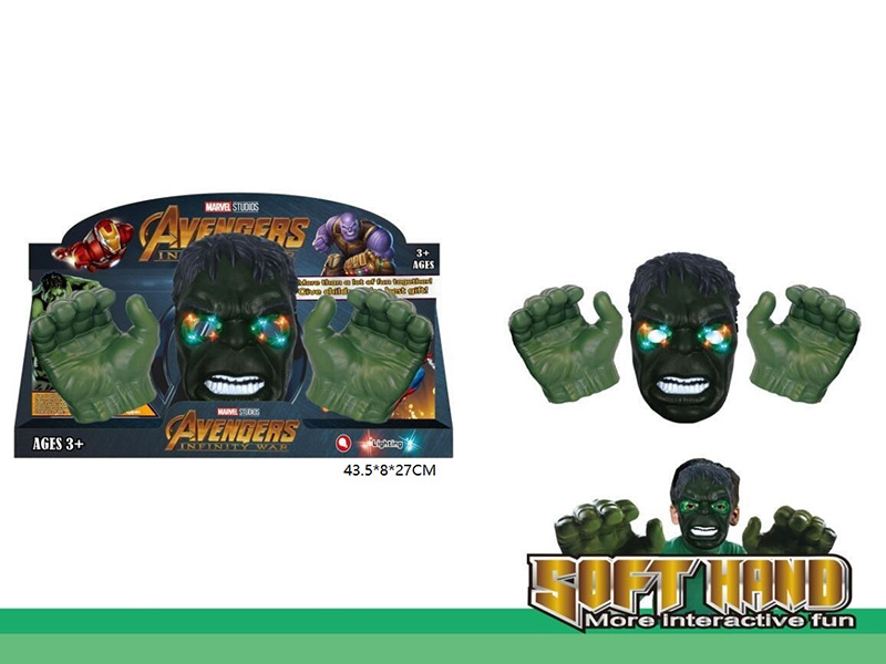 The Hulk Mask With Lights + Small Gloves