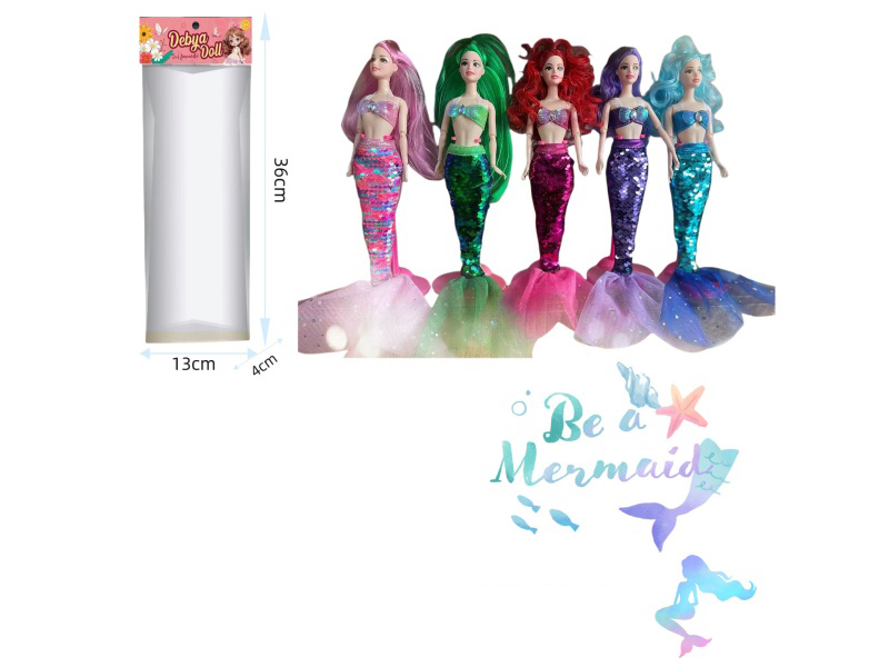 11.5-Inch Full-Joint Solid Mermaid Princess Doll