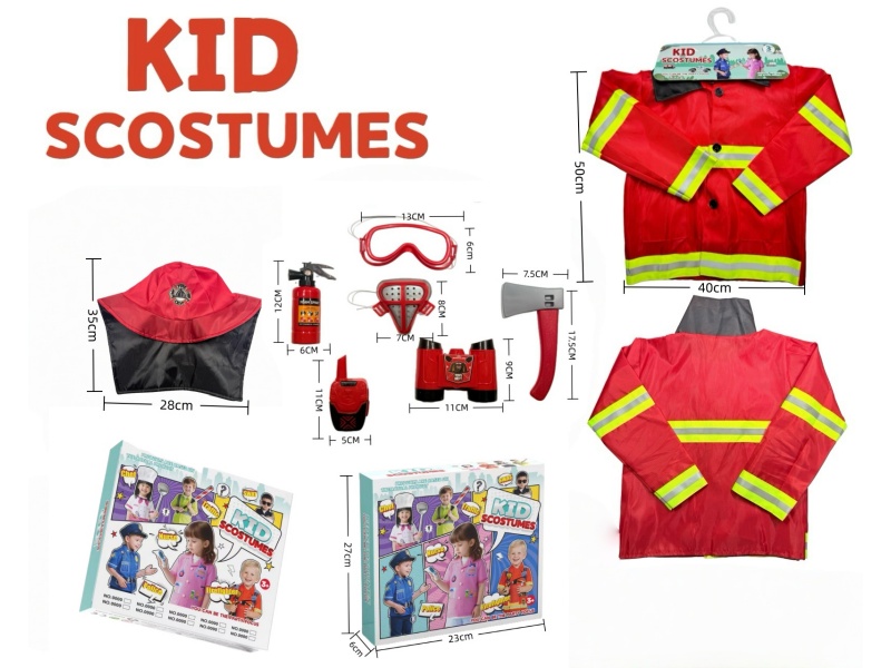 Diy Clothing Role-Playing Fire Suit + Fire Cap + 6-Piece Set (Thickened Version) (Color Box Version)