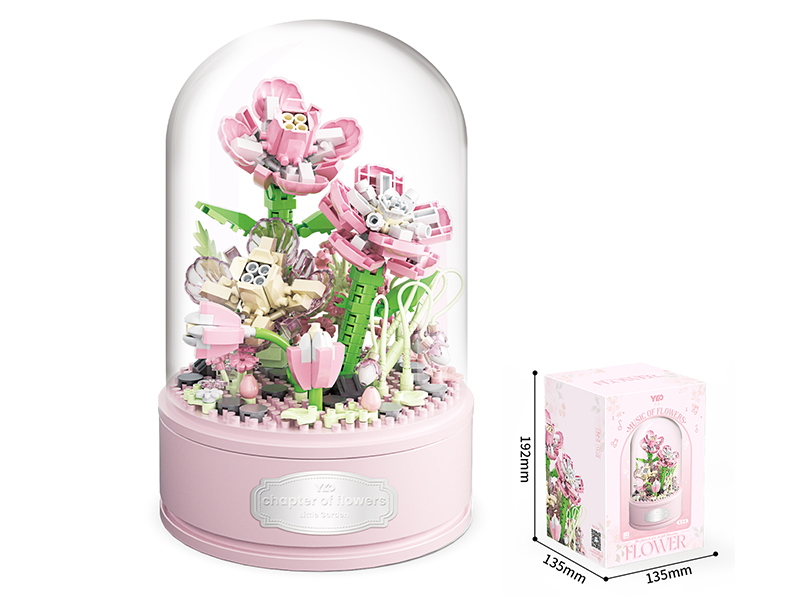 Gardenia Music Box Building Blocks(Transparent Cover + Rotating Musical Base)438pcs